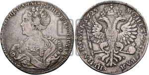 1 рубль 1725 года СП-Б (Портрет влево, Петербургский тип, знак двора СПБ под орлом)