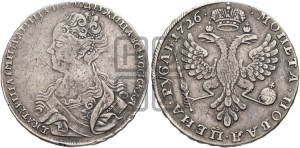 1 рубль 1726 года (Портрет влево, Московский тип, хвост орла узкий)
