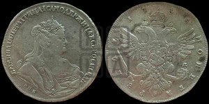 1 рубль 1738 года СПБ (петербургский тип, СПБ под рукавом)
