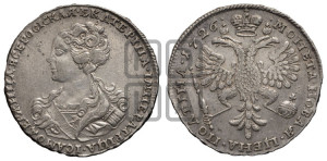Полтина 1726 года (Портрет влево, бюст внутри надписи)