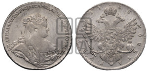 1 рубль 1738 года (петербургский тип, без СПБ, петербургский орел)
