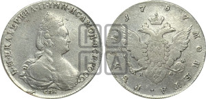 1 рубль 1787 года СПБ/ЯА (новый тип)