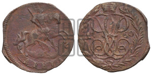 Денга 1760 года (с вензелем Елизаветы I)