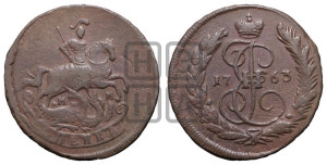 1 копейка 1763 года ММ (ММ или без букв, Красный  монетный двор)