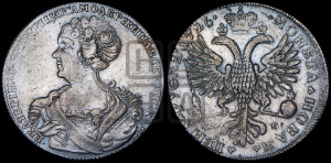 1 рубль 1726 года СП-Б (Портрет влево, Петербургский тип, знак двора СПБ под орлом)