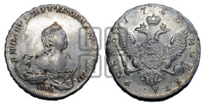 1 рубль 1755 года СПБ / Я I (СПБ, портрет работы Скотта)