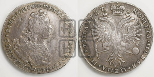 Полтина 1727 года (Московский тип, бюст внутри надписи)