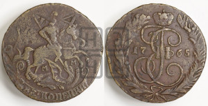 2 копейки 1765 года ММ (ММ, Красный  монетный двор)