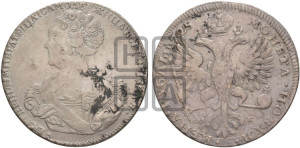 1 рубль 1725 года (Портрет влево, Петербургский тип, без знака монетного двора)