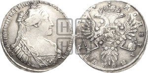 Полтина 1734 года (тип 1735 года, с кулоном на груди)