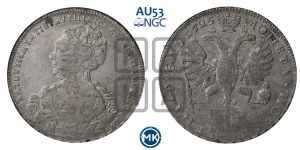 1 рубль 1725 года (Портрет влево, Петербургский тип, без знака монетного двора)