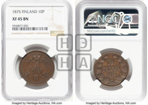 10 пенни 1875 года