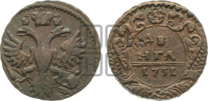 Денга 1731 года (крест державы простой)