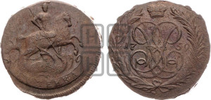 Копейка 1759 года (с вензелем Елизаветы I)