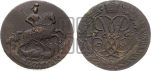 2 копейки 1761 года (гурт сетчатый)