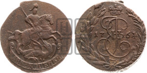 2 копейки 1764 года ЕМ (ЕМ, Екатеринбургский монетный двор)