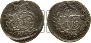 Полушка 1786 года КМ (КМ, Сузунский монетный двор)