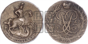 2 копейки 1757 года (гурт сетчатый)