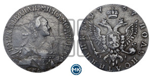 Полуполтинник  1767 года ММД/EI (без шарфа на шее)