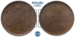 1 пенни 1883 года