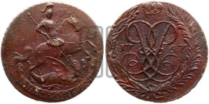 2 копейки 1757 года (гурт сетчатый)