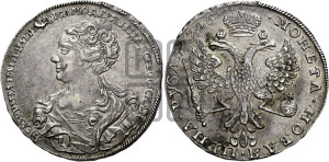 1 рубль 1726 года (Портрет влево, Московский тип, хвост орла узкий)