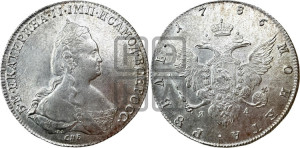 1 рубль 1786 года СПБ/ЯА (новый тип)