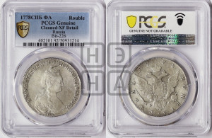 1 рубль 1778 года СПБ/ѲЛ (новый тип)