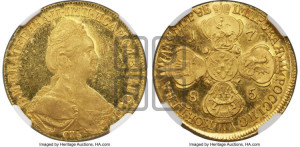 10 рублей 1785 года СПБ (новый тип, шея короче). Новодел.