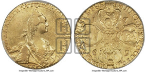 5 рублей 1769 года СПБ (без шарфа на шее)