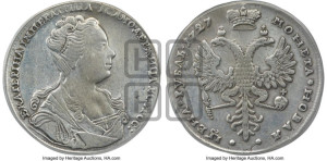 1 рубль 1727 года (Портрет вправо, Московский тип)