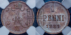 1 пенни 1881 года