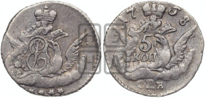 5 копеек 1758 года СПБ (кружок малого формата)