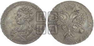 1 рубль 1726 года (Портрет влево, Московский тип, хвост орла узкий)