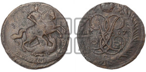 2 копейки 1757 года (гурт сетчатый)
