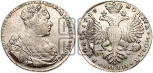1 рубль 1727 года СП-Б (Портрет вправо, Петербургский тип, голова большая)