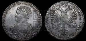 1 рубль 1726 года СП-Б (Портрет влево, Петербургский тип, знак двора СПБ под орлом)