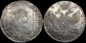 1 рубль 1738 года СПБ (петербургский тип, СПБ под рукавом)