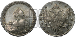 1 рубль 1755 года СПБ / I M (СПБ, портрет работы Скотта)