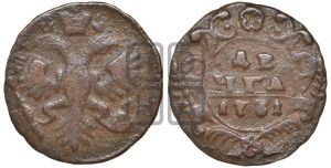 Денга 1731 года (крест державы узорчатый)