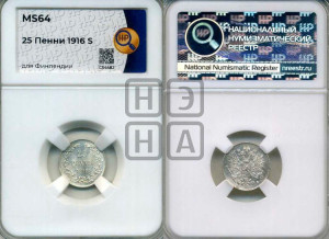 25 пенни 1916 года S