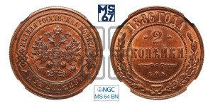 2 копейки 1886 года СПБ