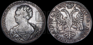 1 рубль 1725 года СП-Б (Портрет влево, Петербургский тип, знак двора СПБ под орлом)