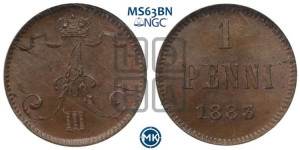 1 пенни 1883 года