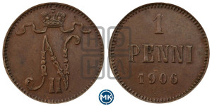 1 пенни 1906 года