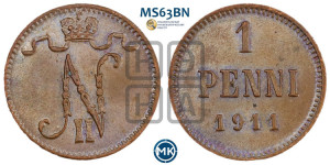1 пенни 1911 года