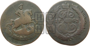 2 копейки 1763 года СПМ (СПМ, Санкт-Петербургский монетный двор)