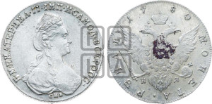 1 рубль 1780 года СПБ/ИЗ (новый тип)