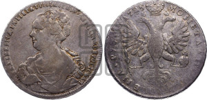 1 рубль 1725 года СПБ (Портрет влево, Петербургский тип, СПБ в начале круговой надписи лицевой стороны)