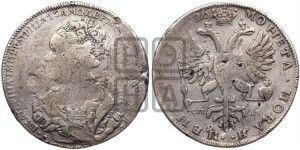 1 рубль 1726 года СП-Б (Портрет влево, Петербургский тип, знак двора СПБ под орлом)